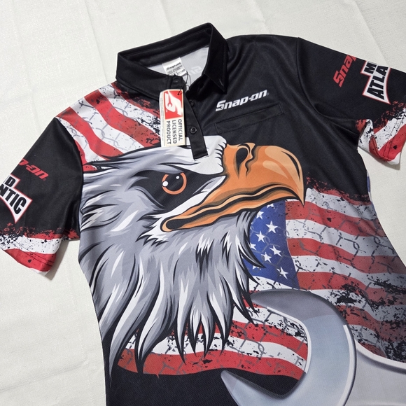Snap-On Tools Ladies‎ All Over Print Polo Shirt Officially Licensed Sz Large NWT - Picture 1 of 12